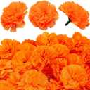 WILLBOND 140 Pcs Marigold Flower Head Mexican Artificial Marigold Flowers Halloween Flower Day of The Dead Decoration for Diwali Indian Decor DIY Wreath Garland Craft(2 Inch,Orange)