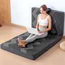 INGEROOM Foldable Mattress Twin - Memory Foam 4 inch Trifold Mattress for Camping, with Portable Handle, Non-Slip Folding Floor Bed Sofa for Guest Travel Yoga, Washable Breathable Cover