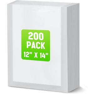 Woanger 200 Count Vacuum Sealer Bags for Food Clear Vacuum Chamber Sealer Bags 3 Mil 12" x 14" Bpa-free Grade Pouches for Food Storage