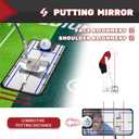 SAPLIZE Two-Speed Golf Practice Mat with Alignment Mirror, 20 in X 10 ft Training Aid Mat, Anti-Slip Backing Golf Putting Green for Indoor/Outdoor