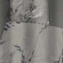 MYSKY HOME Sheer Curtains 84 inches Long 2 Panels for Living Room Window Farmhouse Flax Linen Curtains & Drapes with Light Filtering Privacy Added Floral Printed Classical for Home Decor, Navy Blue