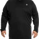 Big and Tall Mens Long Sleeve T-Shirt UPF 50+ Sun Protection Tees Moisture Wicking Black
XL