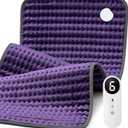 Blue Elf Heating Pad for Back/Neck/Shoulder Pain Relief, 33''x17'' Extra Large Electric Heating Pads for Cramps, Gifts for Women/Mom/Wife Her, Moist & Dry Heat Warm Pad (Purple)