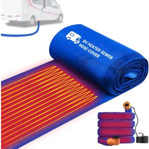 15FT RV Sewer Hose Heated Sleeve, Heated Sewer Hose for RV Camper, Insulated Waterproof Heated Cover for RV Sewer Hose, RV Winter Accessories for RV CamperJUST Cover (Blue, 15 FT)