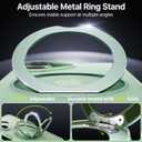 QTlier for iPhone 16 Case, 360 Rotatable Ring Stand, Raised Camera Frame, Shockproof Case Compatible with MagSafe, Case for iPhone 16, Translucent Avocado Green
