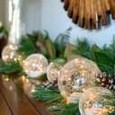 Crackle Globe LED Lamp Battery Operated , Lighted Glass Orb for Festival Christmas Decoration, Gold Mercury Glass Ball Light for Living Room Indoor (No Timer)