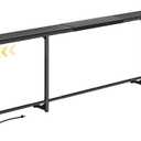Huuger 110.2-133.8'' Extendable Behind Couch Table with Outlets, Black, 110.2- 133.8"W x 29.5"H