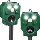 2Pack Solar Ultrasonic Rabbit Animal Repellent, Cat Repellent Outdoor Squirrel Deterrent with Motion Detection, Dog Repeller Suitable for Deer Raccoon Coyote, Skunk Repellent of Yard