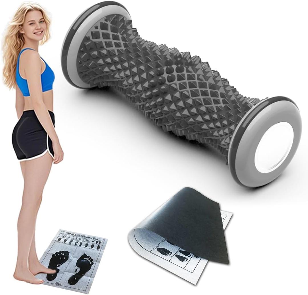 Foot Roller Foot Massager with Trigger Points Relieve Plantar Fasciitis for People Stand or Walk Often, Foot Pain Plantar Pain Relief Birthday Gift for Mom Dad and Teachers(Black)
