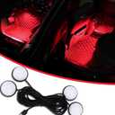 Car Interior LED Lights,Car Accessories, Automotive Ambient Neon Light Kit with USB Port, Gifts for Men and Women, 4 in 1 Decoration Lights for Car, Garden, Home, Party (Red)