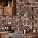 Glass Backsplash Tile for Kitchen Bathroom Wall Antique Bronze Brown 2x2 Glass Mosaic Tiles (Box of 5 Sheets)