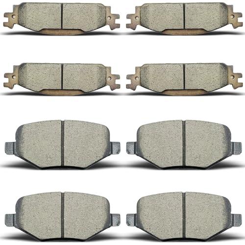 ALADICHE Ceramic Front Rear Brake Pads Brakes Kits Compatible with 2011-2017 Ford Explorer(base model ONLY), 2009-2019 Ford Flex,2010-2019 Ford Taurus,2011 Lincoln MKS,2010-2014 Lincoln MKT