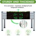 2PCS 482430in Galvanized Raised Garden Bed,Metal Elevated Planter Box with Legs for Patio,Balcony,Backyard,300lb Capacity,Silver