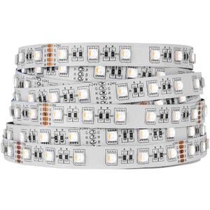 BTF-LIGHTING 5050 RGBW RGB+Warm White(2700K-3000K) 4 Colors in 1 LED Tape Light DC24V 5m 16.4ft 60LED/m Multi-Colored IP30 White 12mm PCB for Bedroom Kitchen Home Decoration(No Adapter or Controller)