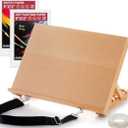 Tabletop Easel for Painting, 16.5"x12" Adjustable Portable Beechwood Drawing Board with Detachable Strap, Art Easel Includes Art Painting Papers, Sketch Papers and Masking Tape, Ideal for Diamond Art