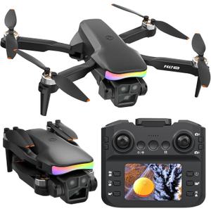 F417PRO Drone with Camera 1080P for Adults Kids, Mini Drone with Screen, Adult Drone, Dual 90 Lens, LED Lights, Optical Flow, Modular Battery, Beginner Drone, One Key Start, Headless, 3D Flip, Case