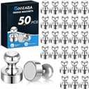 50Pack Magnets for Whiteboard,Strong Silver Refrigerator Magnets,Fridge Magnet,Map Magnets,Small Push Pin Magnet for Whiteboard,Fridge,Office,Classroom