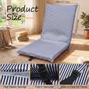 Karenhi Folding Floor Chair with Back Support Adjustable Floor Chair Portable Ground Seating for Adults Padded Sleeper Bed Couch Recliner Gaming Meditation Living Room (Deep Blue)