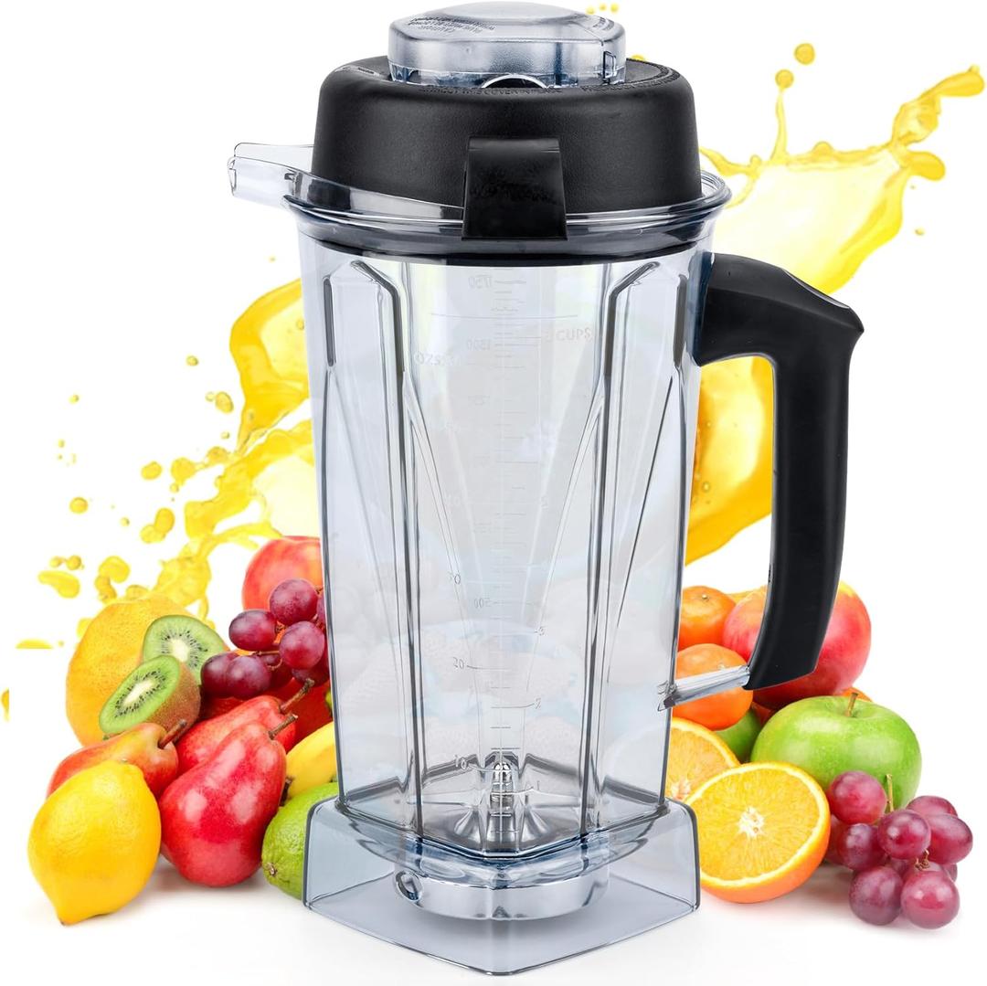 Blender Pitcher 64oz, Upgrade Replacement Pitcher Container Jar Cup Compatible with 5200 5300 6300 7500 VM0197 VM0101 VM0102 VM0103 E310 Classic Explorian Commercial Professional Series