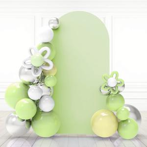 Babenest 7.2ft Green Wedding Arch Cover, Spandex Fitted Arch Backdrop Cover for Photography, Round Top Chiara Stand Cover for Party Ceremony Birthday Baby Shower Anniversary Decoration