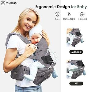 FRUITEAM Baby Carrier - Ergonomic & Comfortable Baby Carrier with Head Support for Newborn to Toddler, Suitable for Parents of Different Body Types，Grey