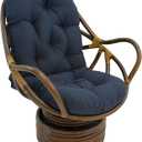 Blazing Needles Solid Twill Swivel Rocker Chair Cushion, 48" x 24", Navy
