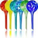 Plant Watering Globes Set of 6 - Small Self Watering Globes for Indoor & Outdoor Plants - Multicolored, Automatic, Glass Watering Bulbs for Daily Use, Plant Watering Devices