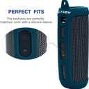 LTGEM Silicone Carrying Travel Case Compatible with JBL FLIP 5 Waterproof Portable Speaker with Extra Carabiner - Blue
