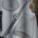 Vanity Lights For Bathroom,23.6 In Black Bathroom Light Fixtures Over Mirror,Vintage 3-Light Vanity Light With Flared White Fabric Lampshade For Bedroom,Hardwired Hallway Sconce Light,E12 Base