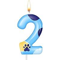 Blue Dog Paw Birthday Candle (2)