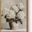 InSimSea Framed Canvas Wall Art Vintage Decor, Hydrangea Floral Pictures Bathroom Wall Decor Aesthetic, Living Room Bedroom Flower Home Retro Decorations, 12x16inch