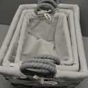 Juvale Wicker Nesting Baskets with Cloth Lining - 5-Pack Gray Rectangular Set - Stackable Storage Bins & Lined Baskets for Organizing Pantry, Closet