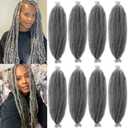 8 Packs Springy Afro Twist Hair 16 inch Pre-Separated Marley Twist Braiding Hair for Distressed Faux Locs Spring Twist Hair Extensions for Women (T Gray, 16 Inch (Pack of 8))