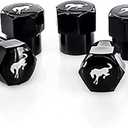 Ford Bronco Black Plastic Tire Valve Stem Cap Covers (Pack of 5)