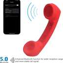 Retro Phone Handset with Wireless Bluetooth and USB Handsets for Cell Phones Radiation-Proof Comfortable Call (Red)