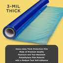 Dura-Gold Floor Protection Film, 36-inch x 200-foot Roll, Clear Plastic Floor Protector, Self-Adhesive Plastic Floor Protection from Foot Traffic, Paint Spills, Dust, Construction, Moving