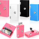 Honeydak 4 Pack Acrylic Cash Box Portable for Gambler Pocket Safe Winners Bank Casino Cash Box with 2 Keys Gambler Gift for Pocket Sized Money Colored Safe Storage(Small,Traditional Color)