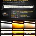 Auxbeam 6 Modes Amber White Series, 30 Inch 180W LED Light Bar Dual Color Flash Strobe Light, Spot Flood Combo Emergency Off-Road Lighting, for Trucks, Jeeps, ATV, UTV, SUV, Cars, Boats