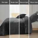 Quilt Set Oversized King Size 120x128 Luxurious Velvet Bedding Sets with 2 Pillow Shams 20x36 3 Pieces Ultra Soft Quilted Bedspread Coverlet Comforter for All Season,Black