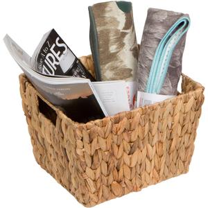 11.5"L x 10" W x 8"H Hyacinth Storage Basket with Handles, Rectangular, by Trademark Innovations