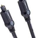 Amazon Basics Toslink Digital Optical Audio Fiber Optic Cable, Multi-Channel, for Sound Bar, Audio System, Home Theatre, Game Console, Blu-Ray Player, Gold-Plated Connectors, 6 Foot, Black