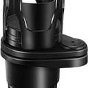 Car Cup Holder Expander, 2-in-1 Adjustable Cup Holder Adapter for Car, Fits Large Drinks, French Fries Box, Popcorn Bucket, 360° Rotatable Base, Black
