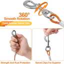 Tie Out Cable for Dogs,10/20/30/50/100FT Dog Leads for Yard Chew Proof,Heavy Duty Tie Out Cable for Large Dogs Up to 125lbs,Dog Runner Tether (Orange, 125Ibs 50ft)