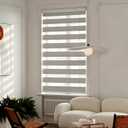 GHV Zebra Blinds for Windows Corded Blackout Dual Layer Privacy Shades Light Control for Day and Night Home Office (Gray, 36 in (W) x 64 in (H))