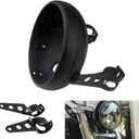 7 Inch Motorcycle Headlight Housing Bracket Headlamp Shell 7" LED Headlight Bucket Mount for Harley Suzuki Chopper Cafe Racer Bobbe Aprilia Matte Black Motorbike Headlight Bucket
