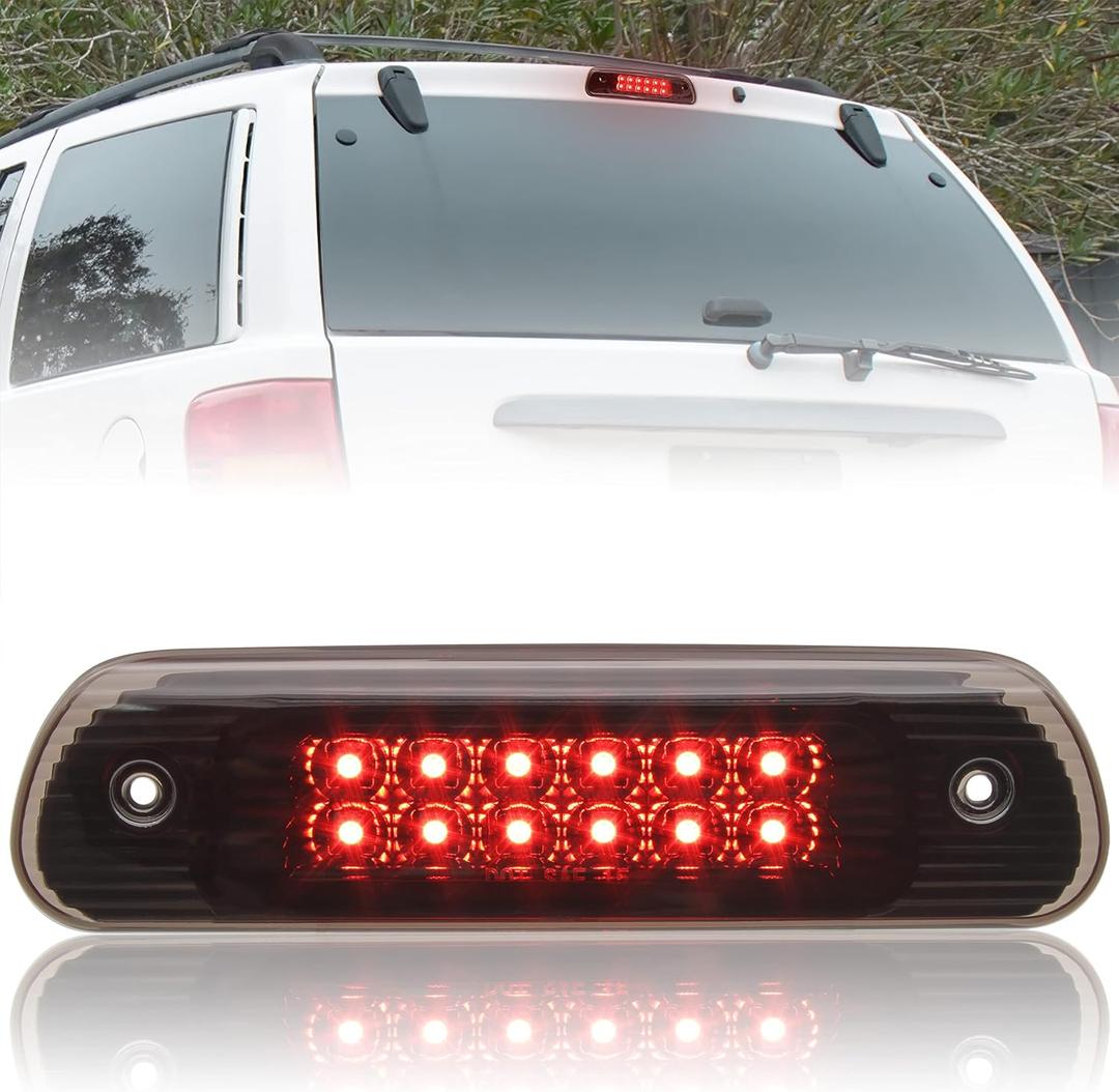 LED 3rd Third Brake Light for Grand Cherokee 99-04, KEWISAUTO Smoked Black Center High Mount Stop Light for Jeep Grand Cherokee 1999-2004 Accessories (1PCS)