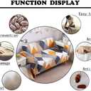Shukii Stretch Couch Covers Printed Sofa Covers for 3 Cushion Slipcovers Universal Furniture Protector with 1 Pillowcases (3-Seater 70-86 inch)