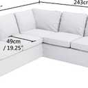 Poly Flax Ektorp Sectional Sofa Cover Compatible with IKEA 2+2 Slipcover | Heavy Duty Polyester Flax 2+2 Or 2X2 Sofa Slipcover Only Fits Ektorp Corner 2X2 Beige Color,  Sofa Cover Only