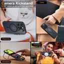 Magnetic & Stand for iPhone 16 Pro Max Case with 9H Screen & Lens Protector[Fit for Magsafe][Metal Kickstand][Colorful Frame] Translucent Matte Back Skin-Touch Phone Case for iPhone 16 Pro Max