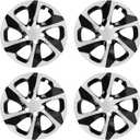 Wheel Hubcaps Compatible with Toyota RAV4 2019-2024; 17 inch Wheel Covers; Set of 4 Pcs (Black&Silver)